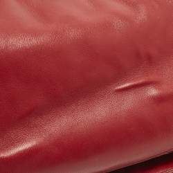 Pre Owned حقيبة كتف فندي باغيت كبيرة حمراء زوكا بنقشة جلد منقوش