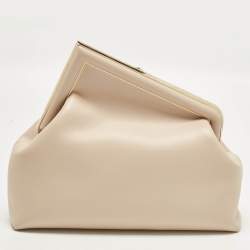 Pre Owned Fendi First Medium Beige Leather Shoulder Bag