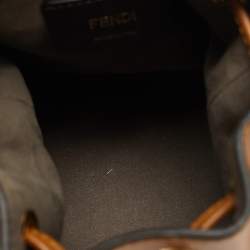 Pre Owned حقيبة فندي مون تريزور جلد بيج صغيرة دبوس بغطاء علوي