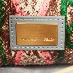 مملوكة مسبقًا Fendi Peekaboo Medium Light Blue Leather Top Handle Bag