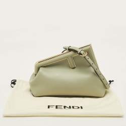 Pre Owned Fendi Midi First Light Green Leather Shoulder Bag