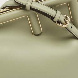 Pre Owned Fendi Midi First Light Green Leather Shoulder Bag
