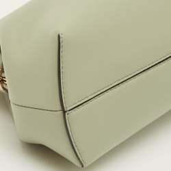 Pre Owned Fendi Midi First Light Green Leather Shoulder Bag