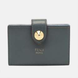 Pre Owned Fendi Multicolor Leather Single Stud Multiple Card Holder