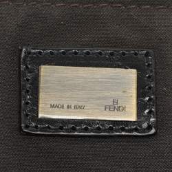 Pre Owned Fendi B Buckle Large Beige Raffia and Python Top Handle Bag