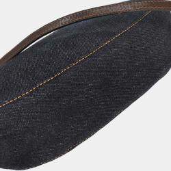Pre Owned Fendi Navy Denim Shoulder Bag