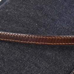 Pre Owned Fendi Navy Denim Shoulder Bag