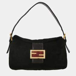 Pre Owned Fendi Black Suede Handbag