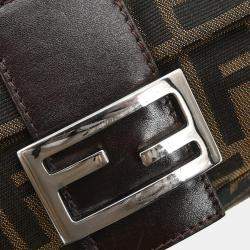 Pre Owned Fendi Brown Canvas Zucca Mamma Baguette Handbag