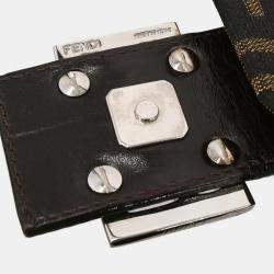 Pre Owned Fendi Brown Canvas Zucca Mamma Baguette Handbag