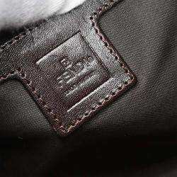 Pre Owned Fendi Brown Canvas Zucca Mamma Baguette Handbag