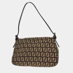 Pre Owned Fendi Brown Zucchino Handbag
