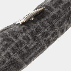 Pre Owned Fendi Gray Wool Baguette Handbag