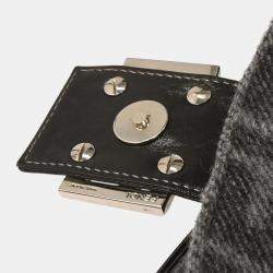 Pre Owned Fendi Gray Wool Baguette Handbag