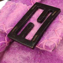 Pre Owned Fendi Purple Felt Patchwork Baguette Handbag