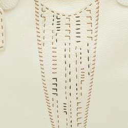 Pre Owned حقيبة كتف فندي ديفيل ترابزيو جلد وفراء عجل بنية