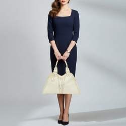 Pre Owned حقيبة كتف فندي ديفيل ترابزيو جلد وفراء عجل بنية