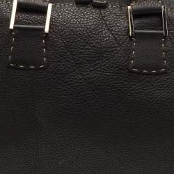 Pre Owned Fendi Selleria Black Leather Dome Satchel