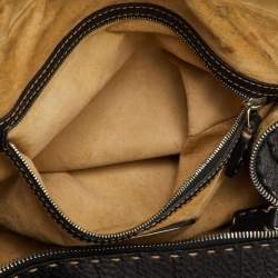 Pre Owned Fendi Selleria Black Leather Dome Satchel