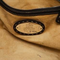 Pre Owned Fendi Selleria Black Leather Dome Satchel