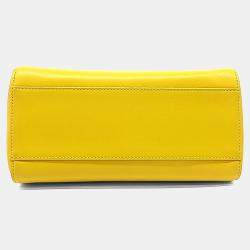 Pre Owned Fendi Yellow Leather Peekaboo Mini