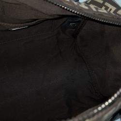 Pre Owned Fendi Black Fabric Zucca Boston Bag