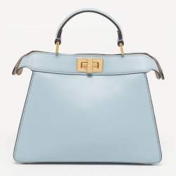 Pre Owned حقيبة فندي بيكابوو آيسي جيرل إنلاي صغيرة جلد أزرق فاتح / متعددة الألوان بيد علوية