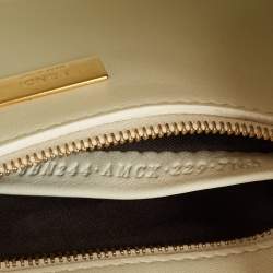 Pre Owned Fendi Peekaboo Front Pocket White Leather Top Handle Bag