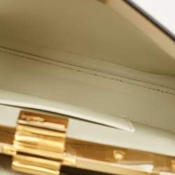 Pre Owned Fendi Peekaboo Front Pocket White Leather Top Handle Bag