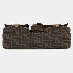 Pre Owned حقيبة فندي "زوكا" متعددة الجيوب جاكار بني/أسود