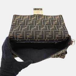 Pre Owned حقيبة فندي "زوكا" متعددة الجيوب جاكار بني/أسود