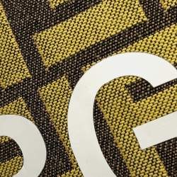 Pre Owned Fendi Fragment Hiroshi Fujiwara Collaboration Baguette Slim Clutch Yellow/Brown Canvas