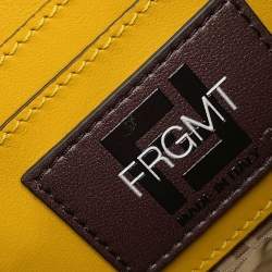 Pre Owned Fendi Fragment Hiroshi Fujiwara Collaboration Baguette Slim Clutch Yellow/Brown Canvas