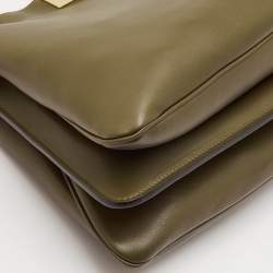 Pre Owned حقيبة فندي بيكابو ايس يو كبيرة ناعمة جلد زيتوني بمسكة علوية