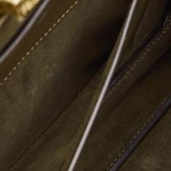 Pre Owned حقيبة فندي بيكابو ايس يو كبيرة ناعمة جلد زيتوني بمسكة علوية