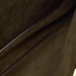 Pre Owned حقيبة فندي بيكابو ايس يو كبيرة ناعمة جلد زيتوني بمسكة علوية