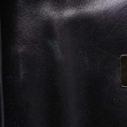 Pre Owned Fendi Vanity Mirror Metallic Blue Lizard Leather Clutch