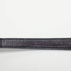 Pre Owned Fendi Vanity Mirror Metallic Blue Lizard Leather Clutch