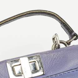 مملوكة مسبقًا Fendi Peekaboo Micro Purple Leather Crossbody Bag