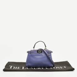 مملوكة مسبقًا Fendi Peekaboo Micro Purple Leather Crossbody Bag