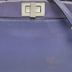 مملوكة مسبقًا Fendi Peekaboo Micro Purple Leather Crossbody Bag
