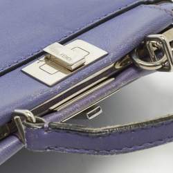 مملوكة مسبقًا Fendi Peekaboo Micro Purple Leather Crossbody Bag