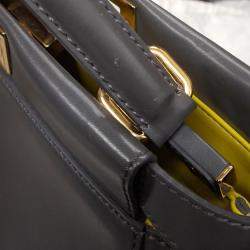 Pre Owned Fendi Grey Leather Peekaboo Bag