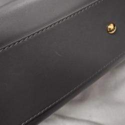 Pre Owned Fendi Grey Leather Peekaboo Bag