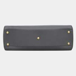 Pre Owned Fendi Grey Leather Peekaboo Bag