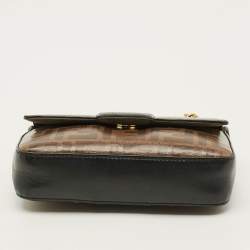 مملوكة مسبقًا Fendi FF 1974 Brown/Black Zucca Coated Canvas and Leather Crossbody Bag