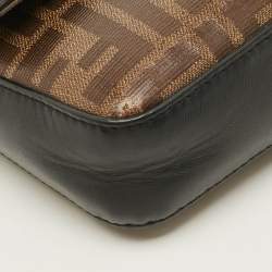 مملوكة مسبقًا Fendi FF 1974 Brown/Black Zucca Coated Canvas and Leather Crossbody Bag