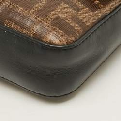 مملوكة مسبقًا Fendi FF 1974 Brown/Black Zucca Coated Canvas and Leather Crossbody Bag