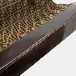 Pre Owned Fendi Zucca Brown Canvas Tote Bag