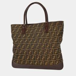 Pre Owned Fendi Zucca Brown Canvas Tote Bag